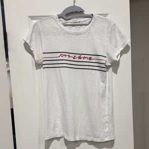 Rag & Bone White Tee with red and Black Stripes